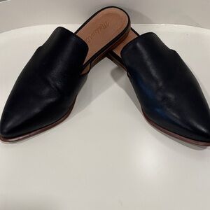 Madewell Black Leather Mules